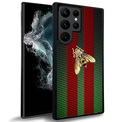 Daizag For Samsung Galaxy S22 Ultra Case,Non-Slip Galaxy S22 Ultra Case Design For Girls Boys,Soft Tpu[Drop Protection] Shockproof Pattern Back Cover Case For Galaxy S22 Ultra-Red Green Golden Bee #TOP6