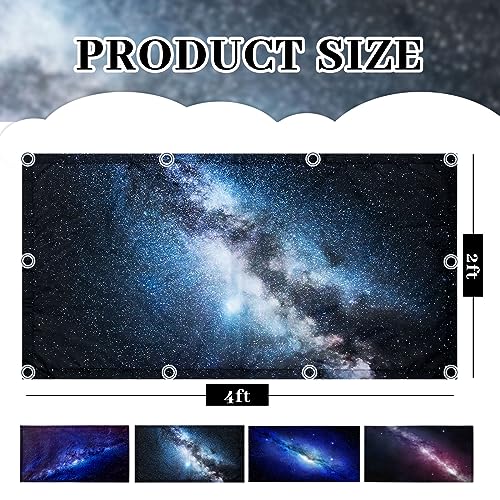 Image of ROCEEI Pack of 4 Fluorescent Light Covers for Ceiling Lights, 4 x 2 Ft, Magnetic Light Covers for Classroom Office Home School Ceiling Decor(Galaxy)