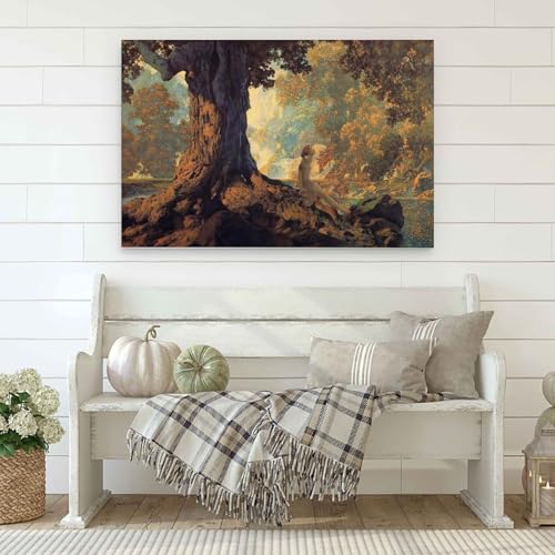 Tableaux muraux Maxfield Parrish 1928 impression forêt dorée