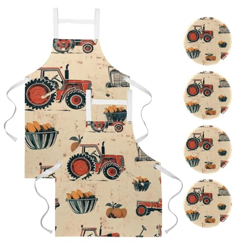Tablier de serveuse anti-taches avec 4 broches pour bar et restaurant
