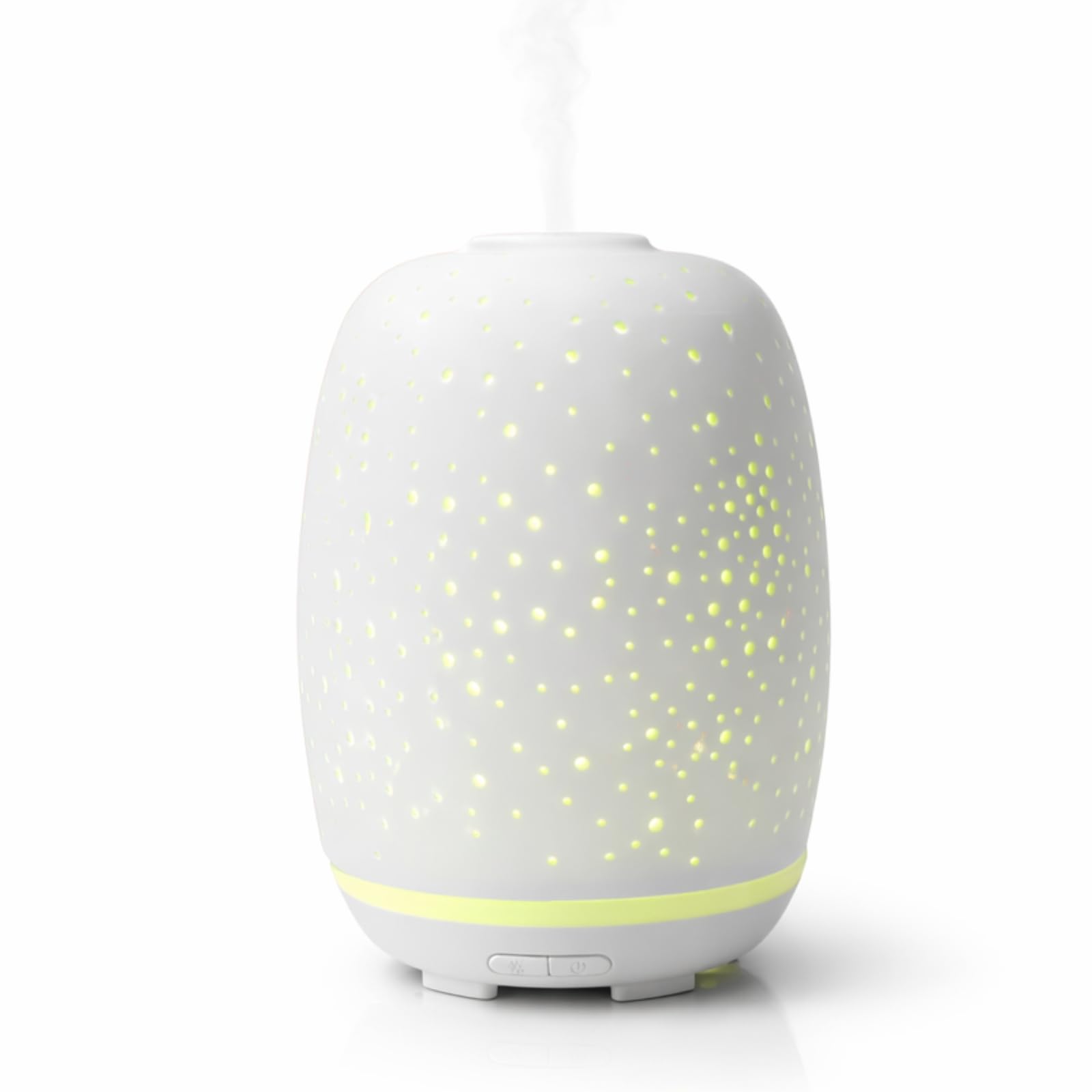 Zen’Arôme Diffuseur d’Huile Essentielle Stella – Diffuseur Ultrasonique Aromathérapie à Froid - Diffuseur Électrique Multifonction en Céramique - Éclairage LED d’Ambiance Coloré – Arrêt Automatique
