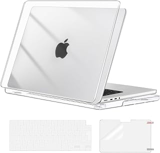 MOSISO Compatible with MacBook Pro 16 inch Case M5 M4 M3 M2 M1 2026-2021 | Ultra-thin Silky Skin Hard Shell A3429 A3428 A3403 A3186 A2991 A2780 A2485 & Keyboard Cover Transparent