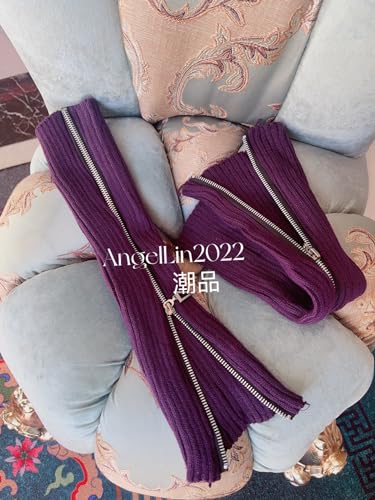 Image of Leg Warmer Personalized Warmth Zipper Knitted Leg Socks Y2K Cool Spicy Girls' Calf Cover
