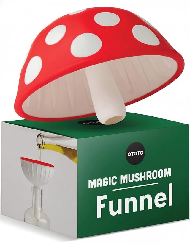 OTOTO Mushroom - Foldable Small Kitchen Funnel with Wide Mouth for Jars Bottle Liquid Transfer - Silicone 100