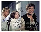 S tar Wars Cast Harrison Ford Carrie Fisher Mark Hamill Signed Autographed 11x14 Inch Photo Print Color compatible with star wars