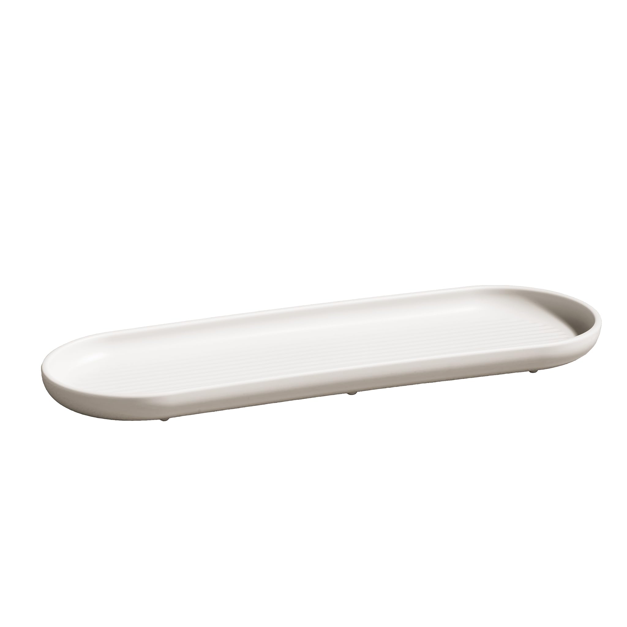 Reborn Stone Recycled Bathroom Tray - Bath Tidy Organiser - With Deep Air-Flow Ridges - Smooth Surface - Easy To Clean - Made In Britain From Recycled Materials (, Larger Bath Tray)