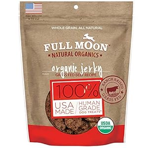 Full Moon Natural Organics Grass Fed Beef Jerky Healthy All Natural Dog Treats Human Grade 14 oz