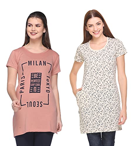 Image of In Love Women's Plus Size Cotton Printed T-Shirt with Pocket - Combo Pack of 2