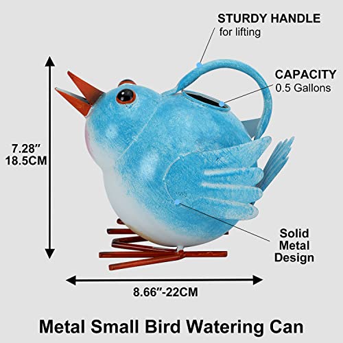 Metal Bird Watering Can Indoor/Outdoor Plants, Farmhouse Bird Cute Watering Pot Decor, Kids Novelty Decorative Garden Watering Kettle Planter For Plants Succulent Flowers 0.5 Gallon #TOP3