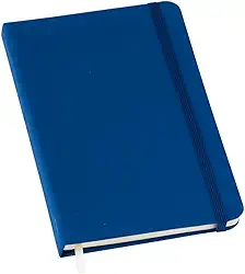 Caderneta Anotacoes Pautada Capa Dura C/Elastico Agenda 14x21 160 Pag (Azul)