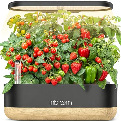 inbloom Hydroponics Growing System 12 Pods, Indoor Herb Garden with LEDs Full-Spectrum Plant Grow Light, Water Shortage Alarm, Automatic Timer, Height Adjustable, Ideal Gardening Gifts for Women