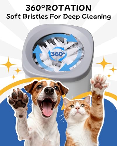 Image of Electric Dog Paw Cleaner for Dogs,2 Speeds Automatic Dog Foot Paw Washer for Medium Large Cat Dog Pet