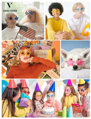 VANLINKER Colorful Star Shape Sunglasses lovely cute sun glasses Party Glasses VL98393