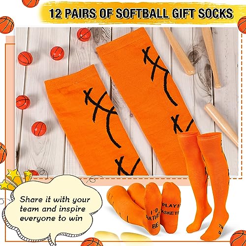 Shinymoon 112 Pcs Basketball Gifts Bulk 12 Pairs Basketball Socks for Girls Youth Athletic 100 Pcs Basketball Stickers4