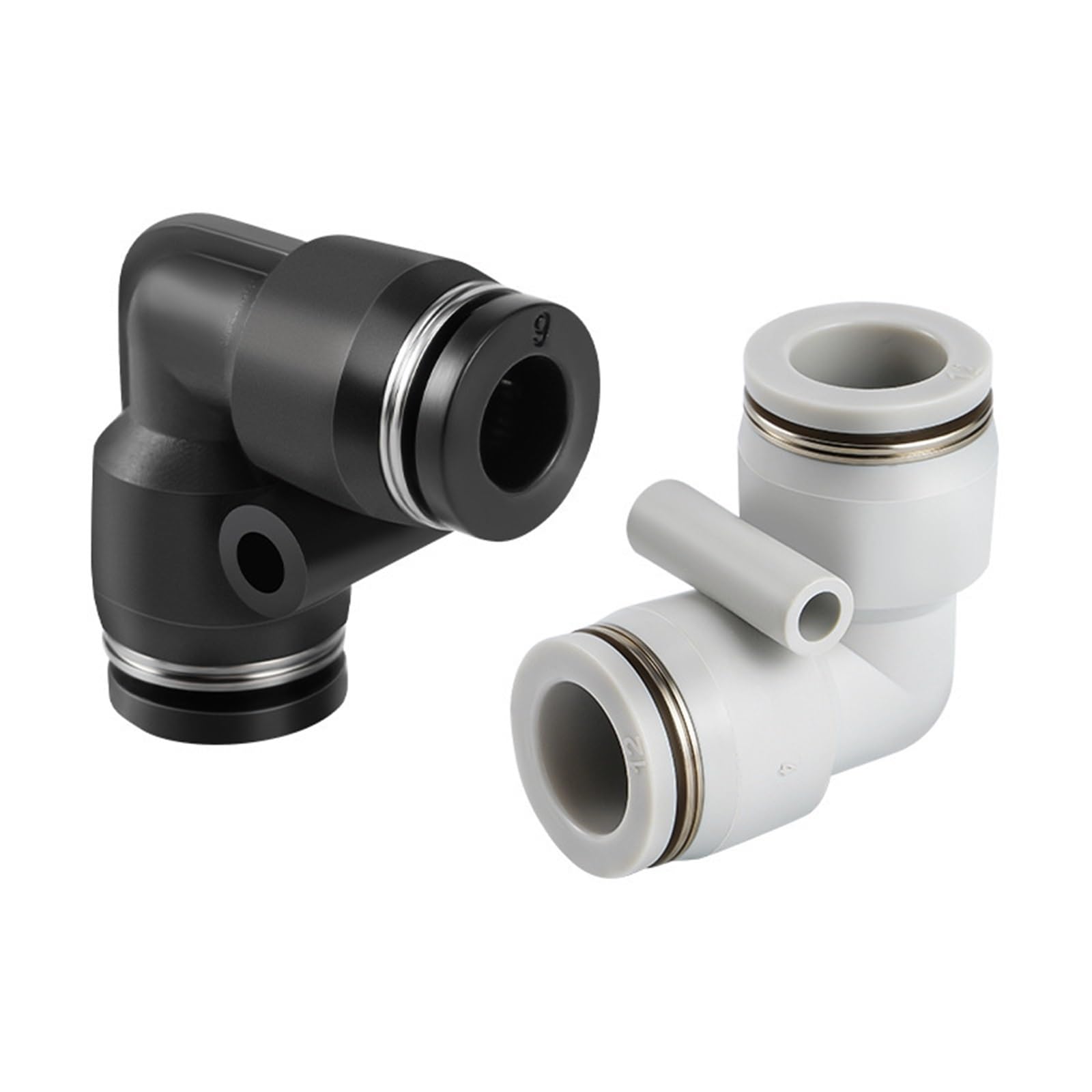 8 mm Push-to-Connect-Pneumatik-Winkelverschraubung, weiß, 1 Packung