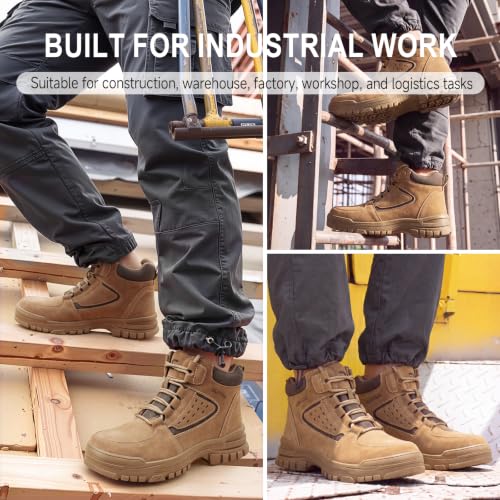 Image of GUSAYEX Steel Toe Boots for Men Lightweight Work Utility Safety Boots