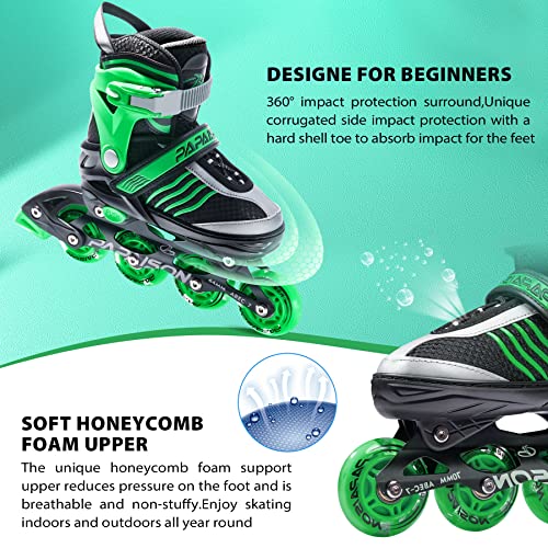 Papaison Adjustable Roller Blades Boys Ages 4-12, Inline Skates For Girls Kids With Full Light Up Wheels, Outdoor Illuminating Rollerblades For Children Teens Women #TOP4
