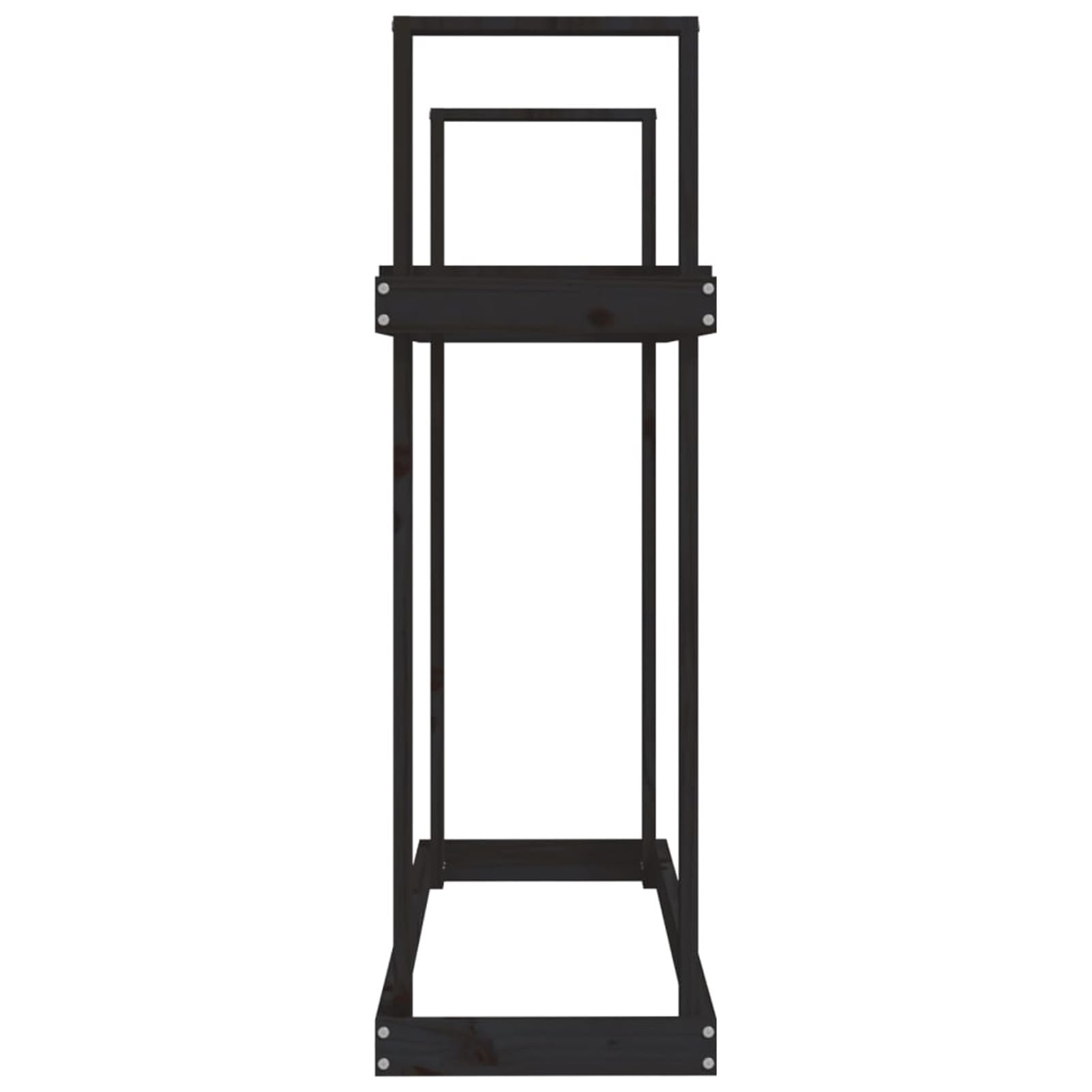LAPOOH Portalegna Nero 110x35x108,5 cm in Legno Massello di Pino,Portalegna,Portalegna da Interno ed Esterno, per Camino,Caminetto Stufa Design Moderno(SPU:823861)