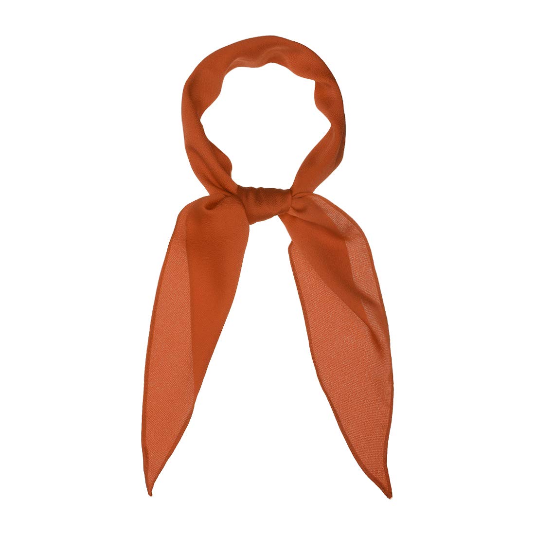 Muiltvoe Solid Color Rhombus Neck Scarf Scarves Skinny Long Neckerchief for Women Caramel