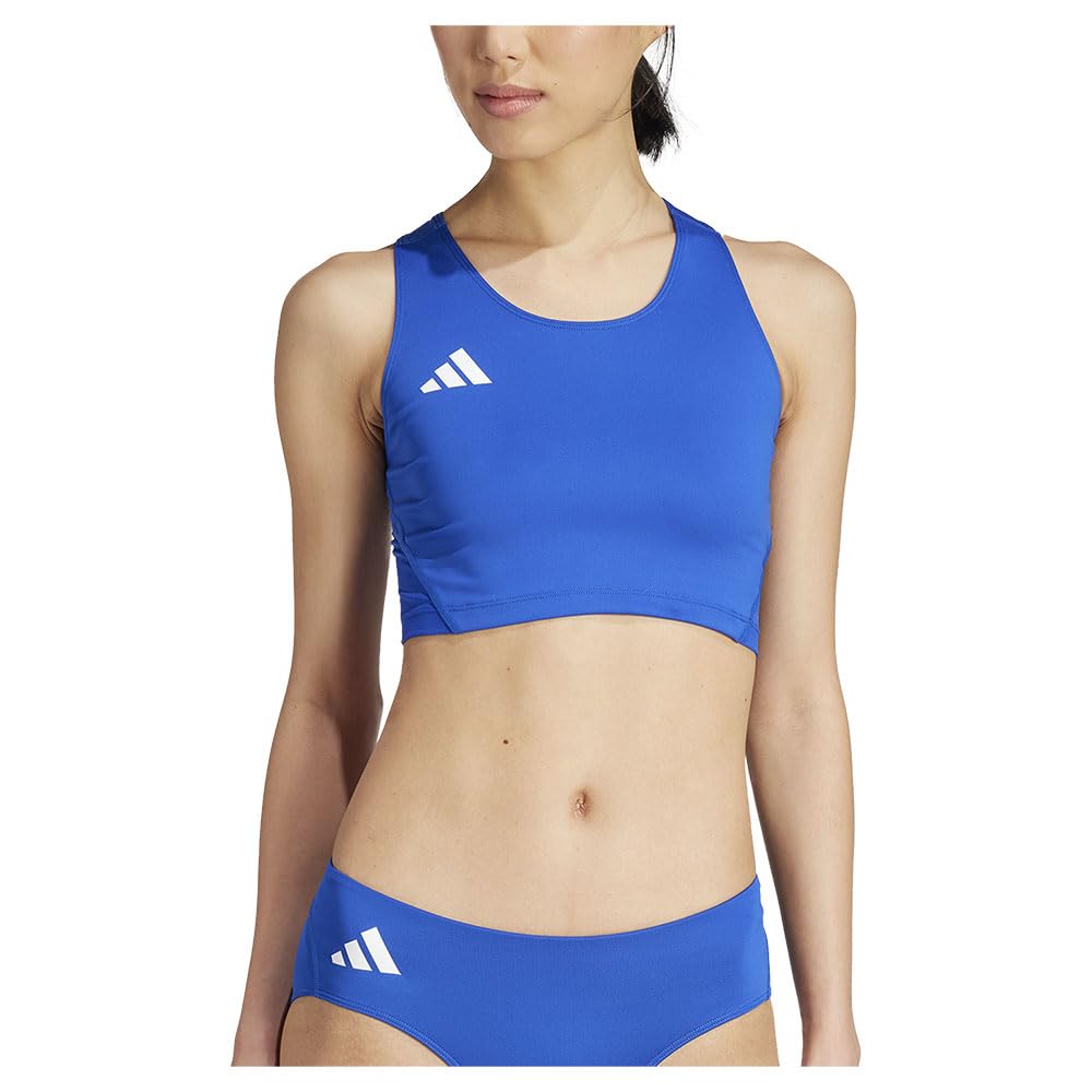 adidas Women's Adizero Essentials Aeroready Running Crop Top Shirt, Team Royal Blue, XS