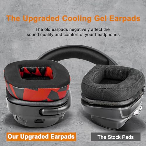 Image of SOULWIT Cooling-Gel Ear Pads Cushions Replacement for Logitech G35 G930 G933 G933S G935 G633 G633S G635 G533 G430 G431 G432 G433 Gaming Headset, Earpads for G332 G230 G231 G233 Headphones - Red Storm