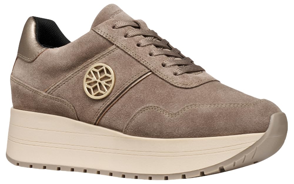 Geox Women's D New KENCY Trainers, Beige, 40 EU, Beige, 7 UK