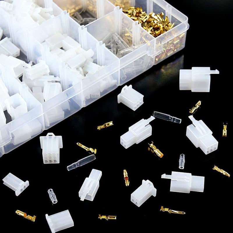700 piezas de 2,8 mm, 2, 3, 4, 6, 9 pines, conector de cable eléctrico automotriz de 2,8 mm, kits de terminales de cable macho y hembra for motocicleta, bicicleta eléctrica y coche.