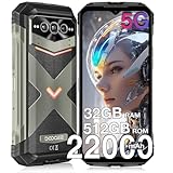DOOGEE V MAX Pro 5G Rugged Phone,22000mAh,32GB+512GB/TF 2TB,Android 14 Rugged Smartphone,108MP+20MP Night Vision Phone, 6.58