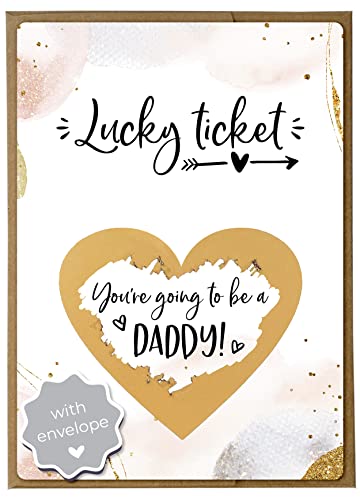Image of Joli Coon Pregnancy announcement scratch off cards - You are going to be a daddy - Dad pregnancy scratch off announcement with envelope