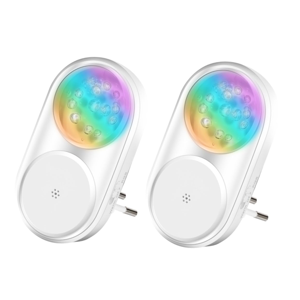 Luz Nocturna Enchufable LED Rgb Sensor Crepuscular, 2 Piezas