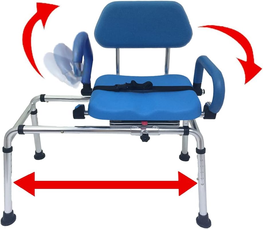 Platinum Health Carousel Sliding Shower Chair Tub Transfer Bench with Swivel Seat