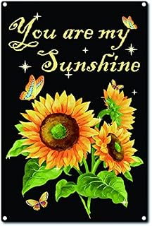 CREATCABIN You Are My Sunshine Tin Signs Vintage Metal Wall Decor Decoration Art Mural Hanging Iron Painting for Home Garden Bar Pub Kitchen Living Room Office Garage Poster Plaque 8 x 12inch