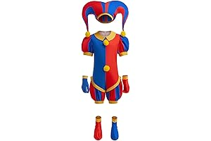 Kids Pomni Costume - Adorable Circus Clown Jumpsuit for Halloween and Cosplay Adventures