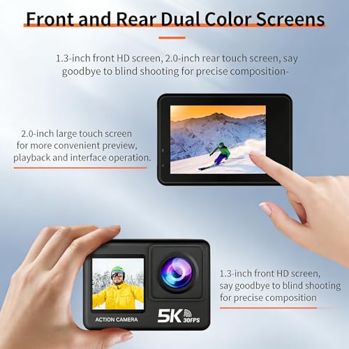Yunseity 5K WiFi Action Camera 2 Pulgadas Resistente Agua miniatura 4