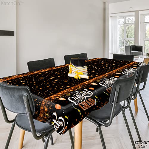 Image of KatchOn Graduation Decorations 2026 | Orange and Black Graduation Tablecloth -Pack of 3, XtraLarge 108x54 Inch | Congrats Grad Tablecloth for 2026 Graduation Decorations | Orange and Black