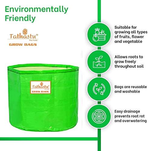 Image of Tathastu The Purity 12 X 18 Pack 5| 250 GSM Organics Terrace Home & Kitchen Gardening HDPE Circular 100% UV Treated Grow Bags (Plant Bags), Thick & Durable for Vegetable Fruits and Flower Plants (12 Diameter X 18 height, 5)