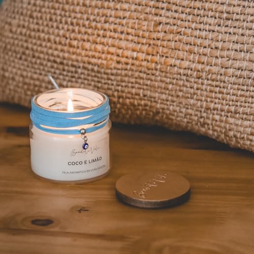 Vela aromatizada perfumada de cera vegetal Coco e limão