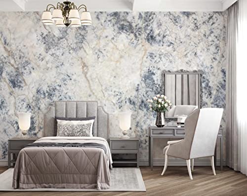 Cocodeco Abstract Navy Gray Glacier Marble Texture Luxury Background Pvc-Free Wallpaper Wall Mural Wall Decoration Removable 100''H X 150''W #TOP1