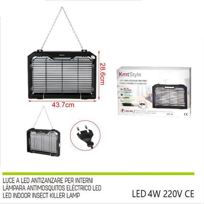 Lampada Antizanzare Elettrica, Trappola per Zanzare e Mosche, 4W con Luce UV LED, Zanzariera Elettrica per Casa Giardino Cucina Soggiorno Camera da Letto, Estate, Senza Sostanze Chimiche