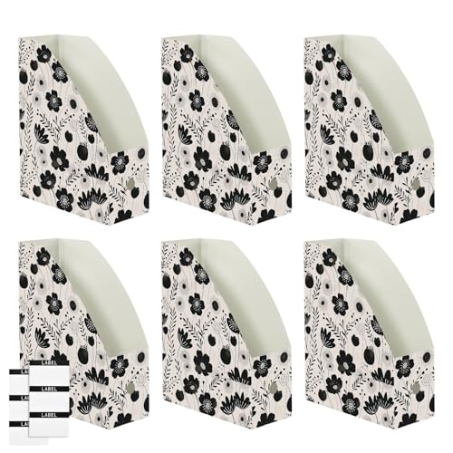 Chemises de rangement pliables fleurs noires pour documents 23x30 cm - 3