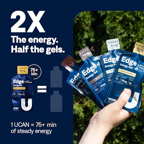 Image of UCAN Edge Energy Gel Shots, Caffeine Variety Pack (12, 2 Ounce Packets) for Running, Training, Workouts, Fitness, Cycling, Crossfit | Sugar-Free, Vegan, & Keto Friendly Energy