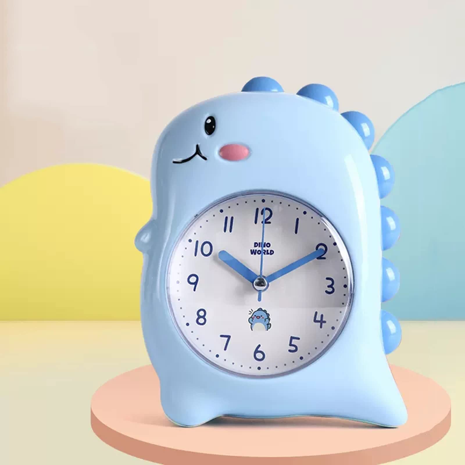 CFY652 Travel Clock Dinosaur Alarm Clock for Kids, Cute Bedroom Decoration, Non Ticking Silent, Backlight Super Loud, for Gifts Decoration(Blue)
