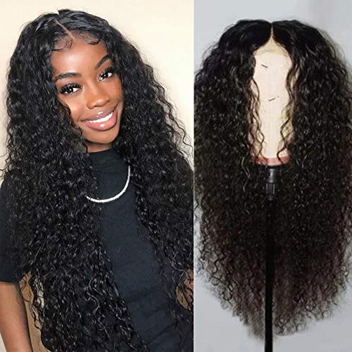 WIOR Wigs for Women, 18 Inch Adjustable Thick Curly Wigs for Black Women, Afro Black Long Curly Wig with Heat Resistant Fiber Synthetic for Women Lady Party Cosplay