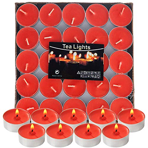Visen 50Pack Tealight Candles Unscented 4 Hours Burn Time
