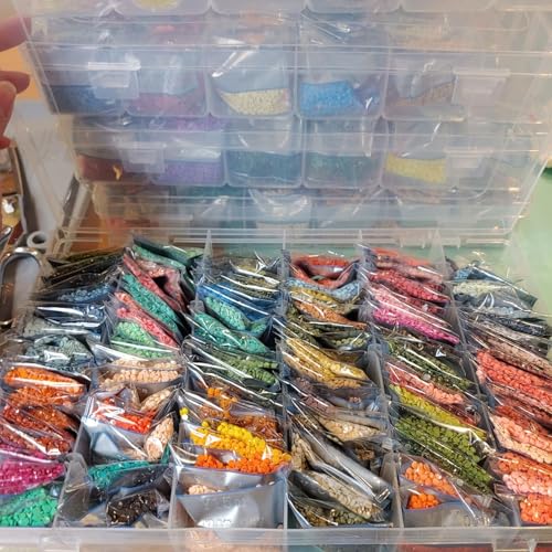 Image of ZOENHOU 8 Pack 36 Grids Plastic Bead Organizer Container with Adjustable Dividers, 4 Colors Plastic Jewelry Organizer Storage Box for Bead Earring Fishing Hook Art Crafts