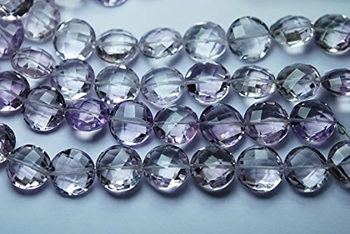 Améthyste rose naturelle en perles pièces facettées 10mm pour création bijoux