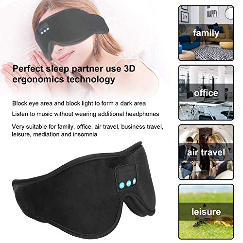 Antifaz para dormir con auriculares 3D Bluetooth inalámbricos para viaje 5