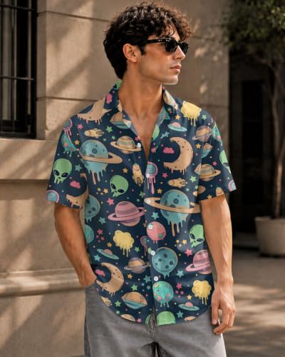 Image of 99TIMORO Funny Movie Mens Hawaiian Shirts Button Down Short Sleeve