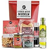 Gepp's Feinkost Wundertüte - Lieber mehr Nudeln als Sorgen machen I Witzige Geschenkidee mit Delikatessen wie in Italien hergestellte Pasta, Pesto Limone, Bio Bruschetta Dip I Lustiges Geschenkset