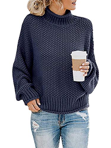 ORANDESIGNE Pullover Damen Rollkragenpullover Elegant Strickpullover...